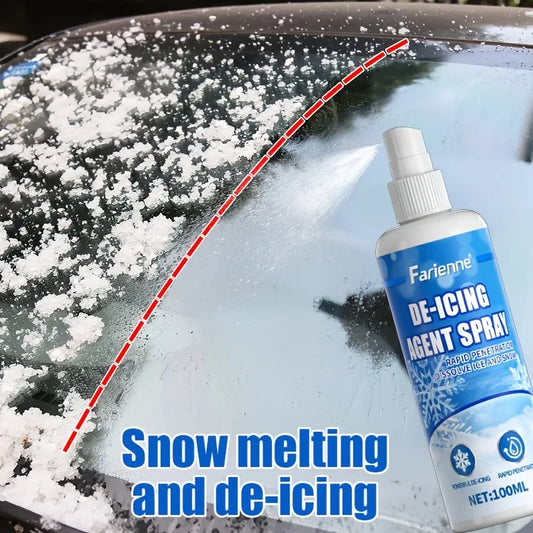 Winter Car Ice Remover Spray: Instant De-Icing for Windshield/Locks/Tires, Fast-Acting, Safe No Residue