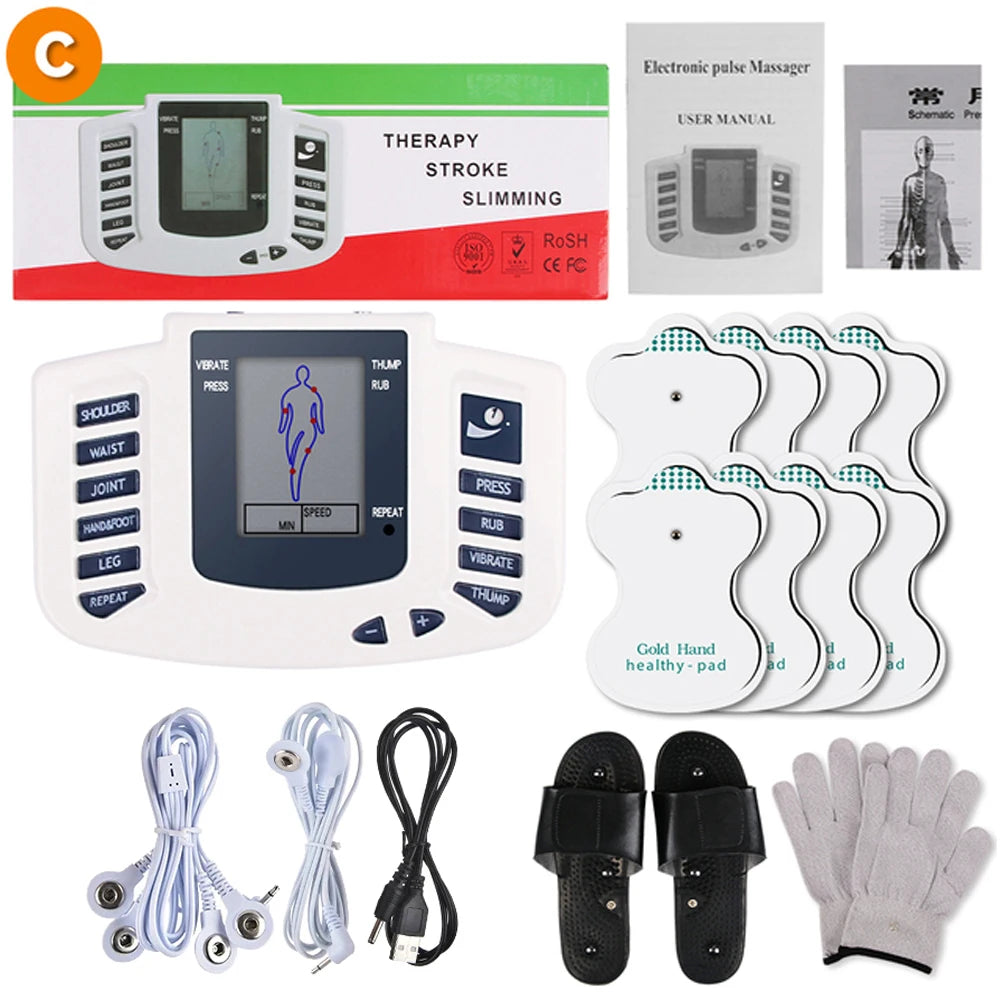 Electronic Pulse Massager Acupuncture EMS Tens Muscle Stimulator Microcurrent Low Frequency Slimming Massage Machine Health Care