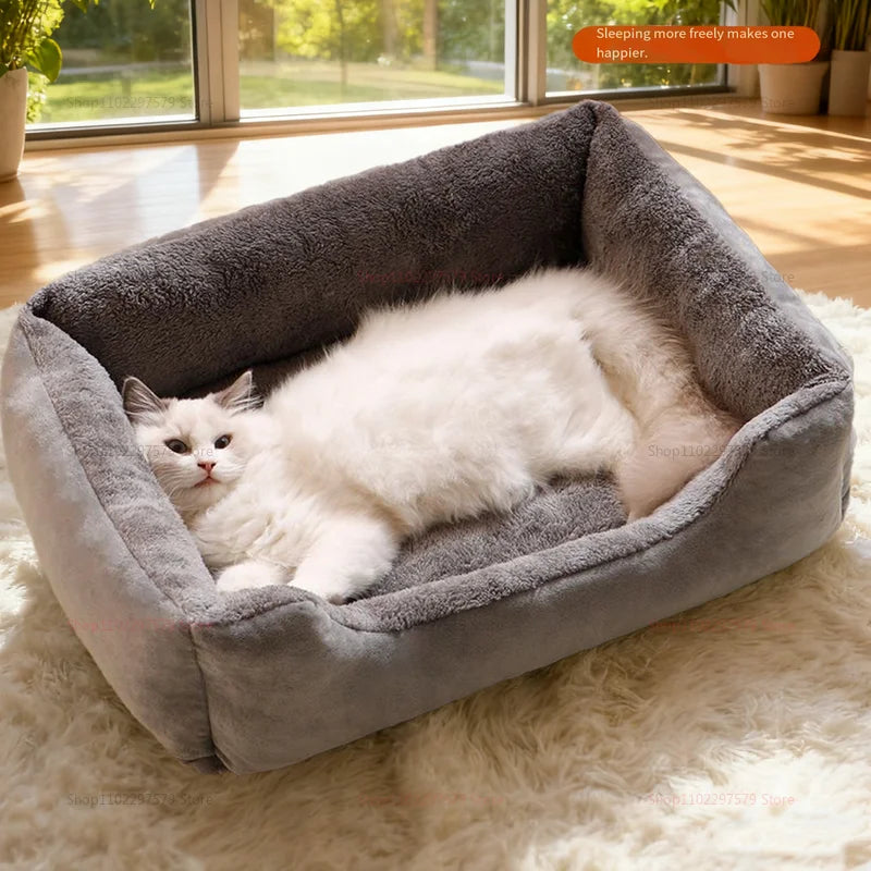 Winter Warm Cat Nest and Dog Bed Deep Sleep Pet Kennel Universal Four Seasons Soft Sleeping Mat for Small Dogs and Cats