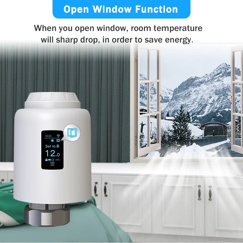 Tuya Smart Thermostatic Radiator Valve Wifi TRV Radiator Head Valve Thermostat Wifi Temperature Controller Alexa Google Home