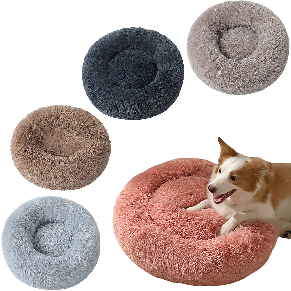 Winter Plush Pet Bed - Self-Heating Cat Dog House with Orthopedic Memory Foam & Removable Washable Cover