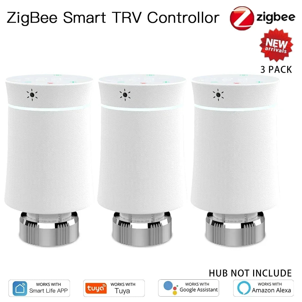 MOES TRV ZigBee 3.0 Tuya New Radiator Actuator Valve Smart Programmable Thermostat Temperature Heater Alexa Voice Control