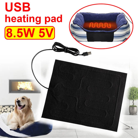 USB Pet Heating Pads Heating Film Warm Folding Heated Sheet Waterproof Car Seat Mat Cushion Reptile Winter Warm Climbing Outdoor