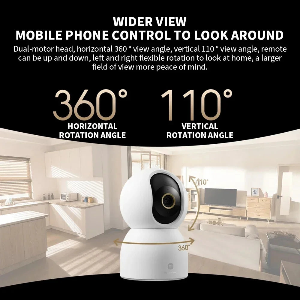 New Xiaomi Smart Camera C700 8MP 4K Ultra HD Low Light Full-color Baby Cry Detection 2-Way Voice Call Surveillance China Version