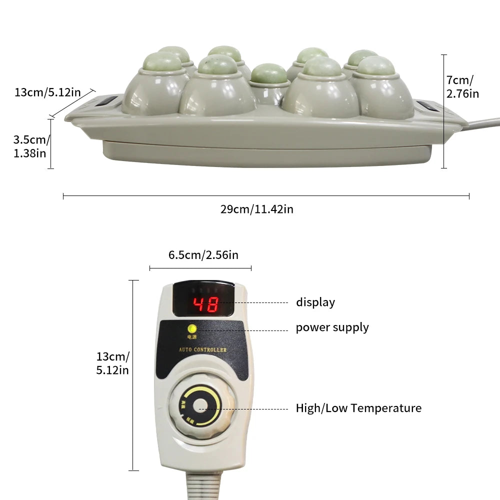 Natural Jade Thermal Therapy Handheld Heating Waist Massager Therapeutic Device for Health Care Muscle Stimulator & Pain Relief