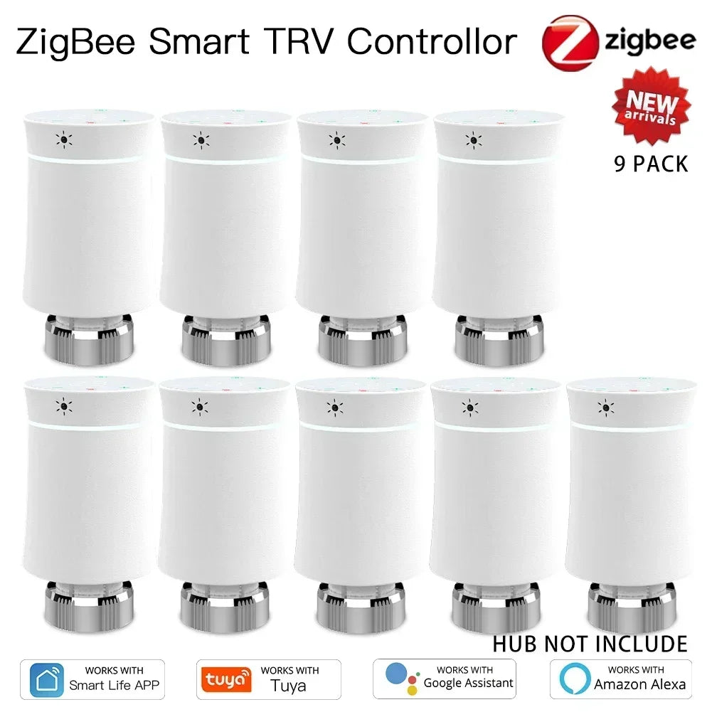 MOES TRV ZigBee 3.0 Tuya New Radiator Actuator Valve Smart Programmable Thermostat Temperature Heater Alexa Voice Control