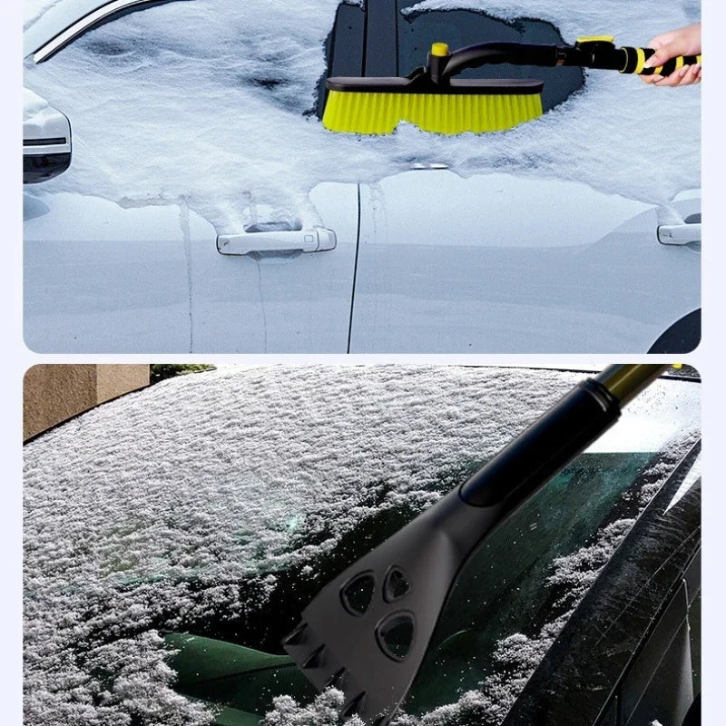 Extendable Car Snow Brush Ice Scraper Heavy-duty Snow Shovel EVA Foam Handle Auto Cleaning Brush Ice Scraper Remover