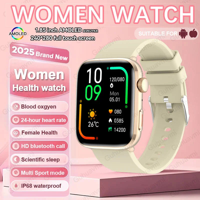 2025 New For Xiaomi Women AI Smart Diagnosis Smart Watch HRV+PPG Blood Pressure Blood oxygen Health monitor IP68 NFC Smartwatchs