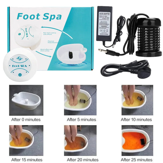 Detox Ionic Foot Spa Bath Machine Mini Foot Bath Ion Detoxifier Cleanse Footspa Vibration Best Care Arrays Aqua Health Therapy
