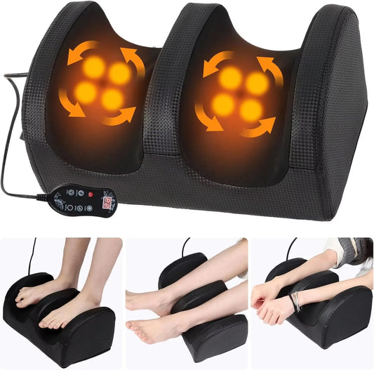 Electric Foot Massage Machine Hot Compress Massage Kneading Foot Health Care Shiatsu Roller Calf Vibrator Relieve Muscle Fatigue