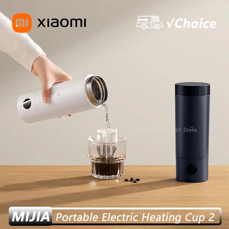 Xiaomi Mijia Portable Electric Heating Cup 2 Temperature LED Thermos 316 Stainless Steel Boiling Cup Kettle For Travel Coffee