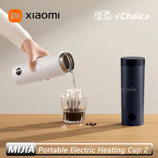Xiaomi Mijia Portable Electric Heating Cup 2 Temperature LED Thermos 316 Stainless Steel Boiling Cup Kettle For Travel Coffee