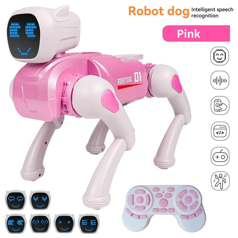 Xiaomi Robot Dog Toy 2.4G Simulation Intelligent Robot Dog Voice Dialogue Emoji Light Mobile High tech APP Remote Control Toy