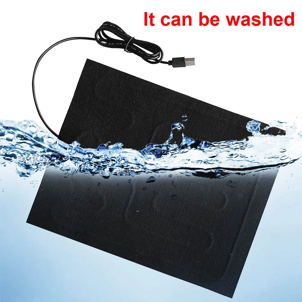 USB Pet Heating Pads Heating Film Warm Folding Heated Sheet Waterproof Car Seat Mat Cushion Reptile Winter Warm Climbing Outdoor