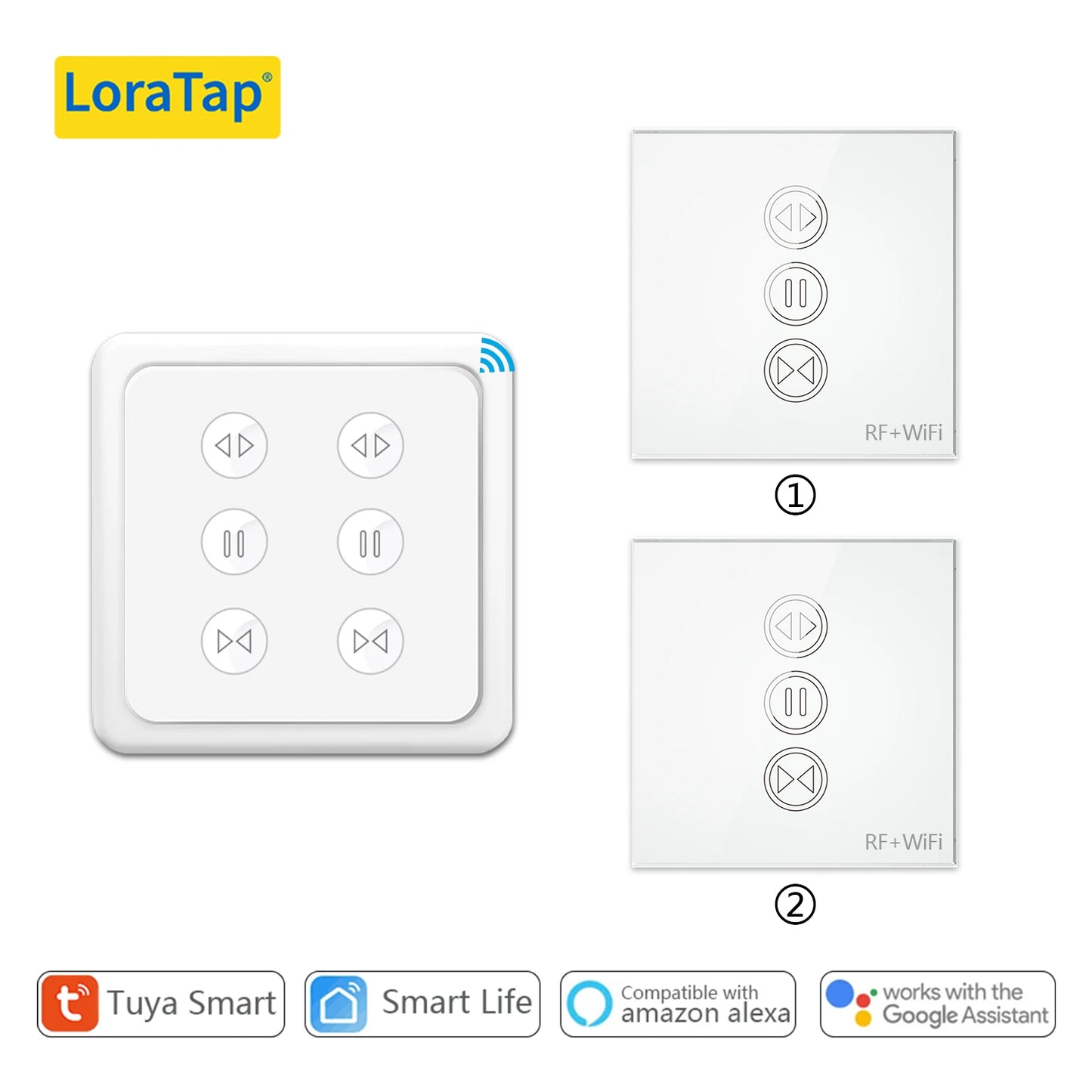 Tuya Smart Life Curtain Switch Rolling Blinds Engine Roller Shutter RF & WiFi Connected Google Home Alexa Echo Motor LoraTap