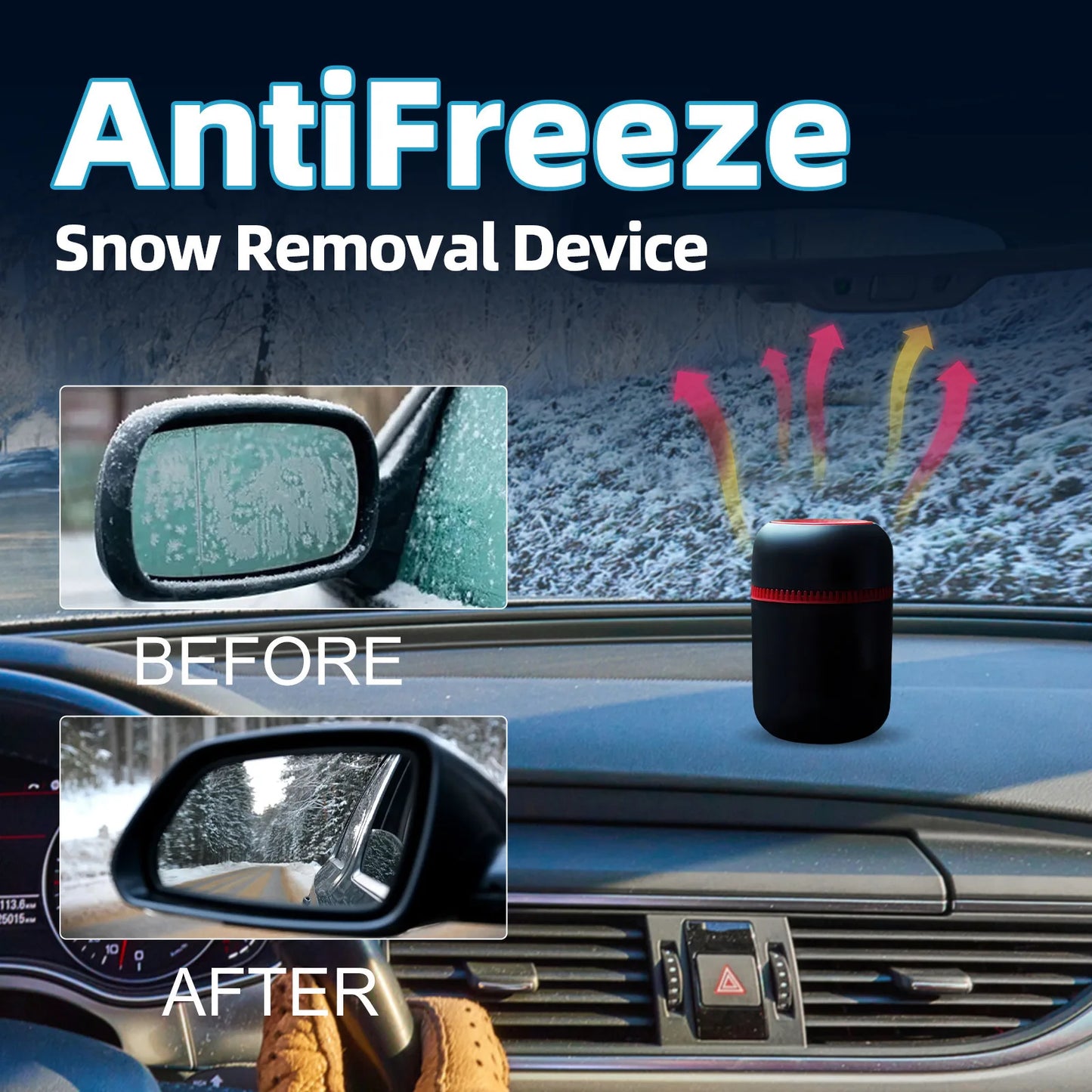 Car Snow Remover Car Windshield Defogging and Defrosting Fast Melting Snow Portable Heater