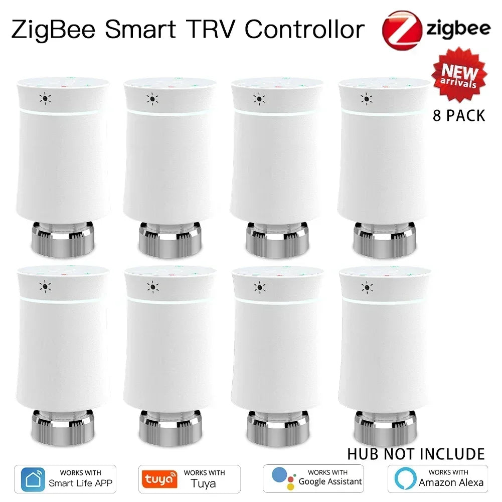 MOES TRV ZigBee 3.0 Tuya New Radiator Actuator Valve Smart Programmable Thermostat Temperature Heater Alexa Voice Control