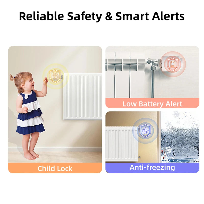 EZAIOT Smart Tuya ZigBee/Wifi Radiator Actuator TRV Programmable Thermostatic App Remote Temperature Controller Alexa Google