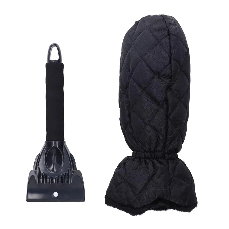 Car Windshield Ice Scraper Mitt Waterproof Snow Shovel Brush With Warm Gloves Scratch-Free Snow Removal Tools for Car Cleaning