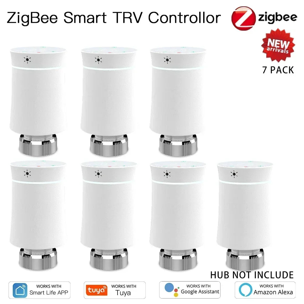 MOES TRV ZigBee 3.0 Tuya New Radiator Actuator Valve Smart Programmable Thermostat Temperature Heater Alexa Voice Control