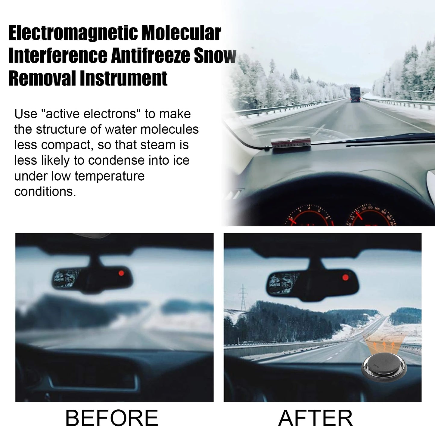 Car Deicing Instrument Electromagnetic Snow Removal Device Windshield Molecular Interference Antifreeze Instrument Defrosting
