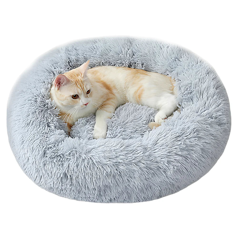Winter Plush Pet Bed - Self-Heating Cat Dog House with Orthopedic Memory Foam & Removable Washable Cover