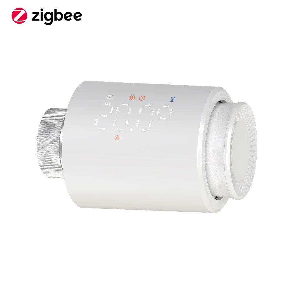 Smart WiFi/ZigBee TRV Thermostat Tuya Radiator Thermostatic Valve Programmable Controller Actuator Alexa Google Voice Control