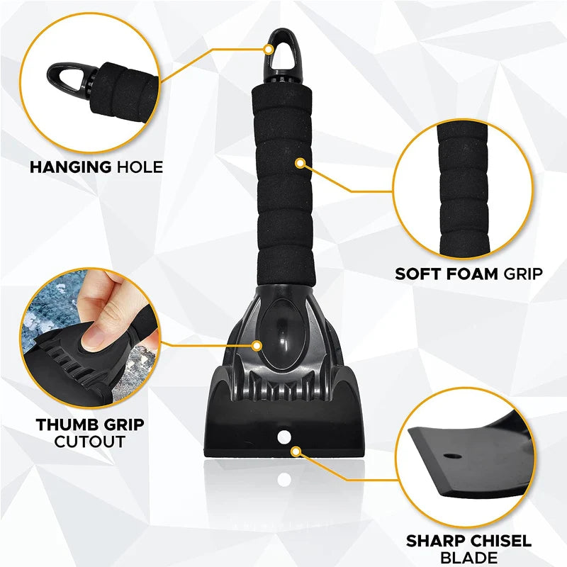 Car Windshield Ice Scraper Mitt Waterproof Snow Shovel Brush With Warm Gloves Scratch-Free Snow Removal Tools for Car Cleaning