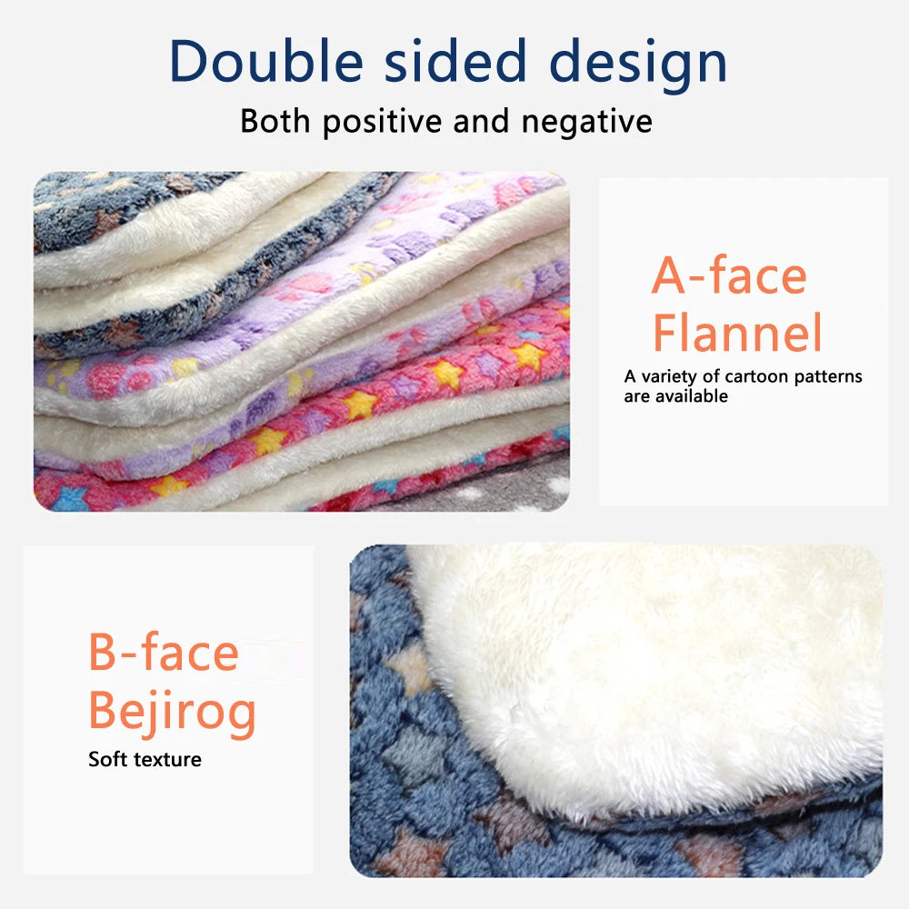 Winter Warm Medium Cat Sleeping Mat Comfortable Pet Bed Cushion Flannel Small Dog Mat Puppy House for Large Dogs Blanket