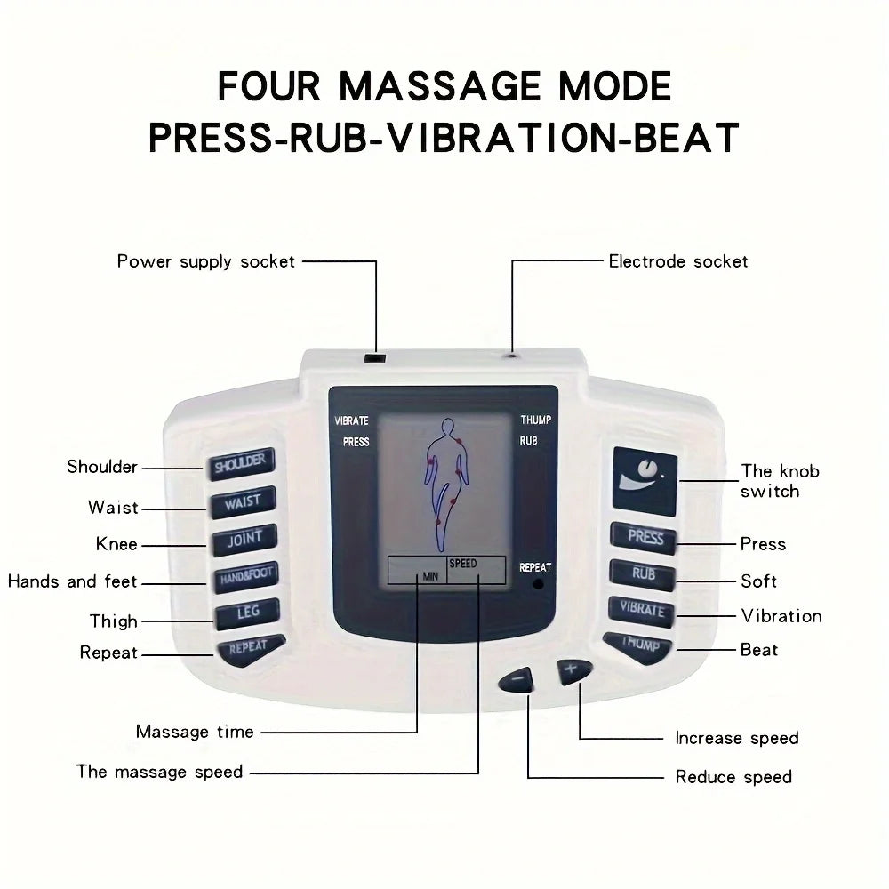 Electronic Pulse Massager Acupuncture EMS Tens Muscle Stimulator Microcurrent Low Frequency Slimming Massage Machine Health Care