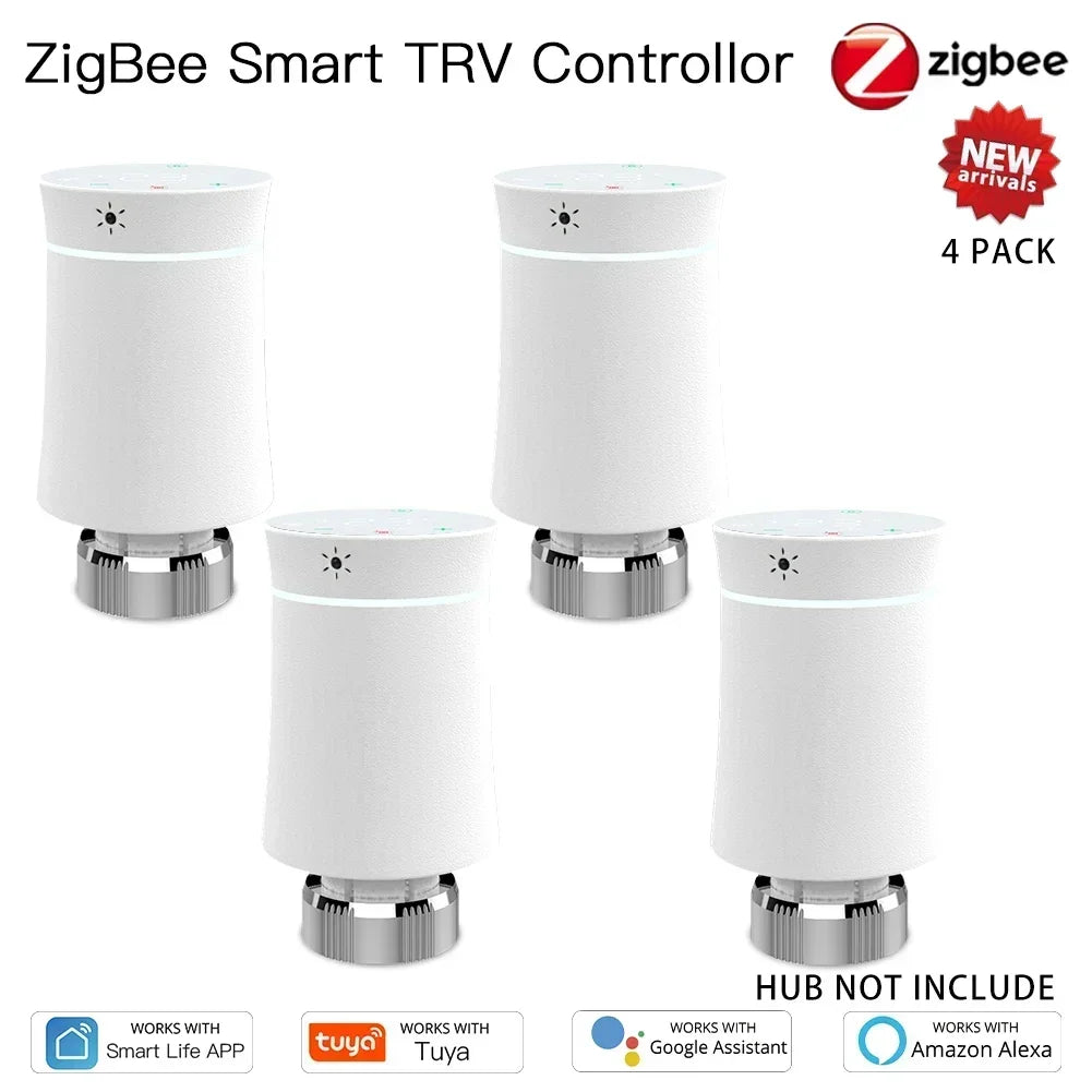 MOES TRV ZigBee 3.0 Tuya New Radiator Actuator Valve Smart Programmable Thermostat Temperature Heater Alexa Voice Control