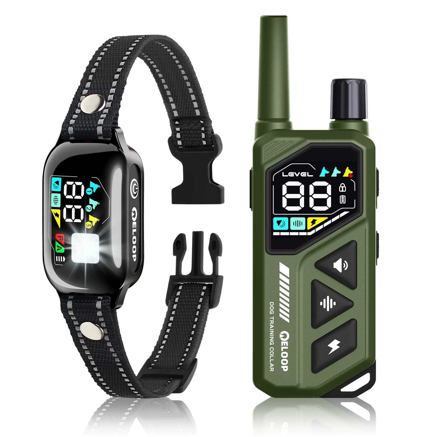 New AI Smart Dog Training Collar 3300Ft Anti-barking Device Electric Remote Control IPX7 Waterproof Pet Behavior Vibration Shock