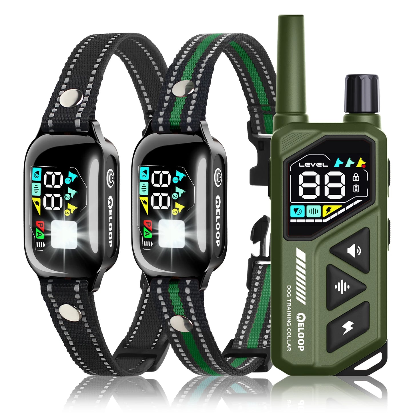 New AI Smart Dog Training Collar 3300Ft Anti-barking Device Electric Remote Control IPX7 Waterproof Pet Behavior Vibration Shock