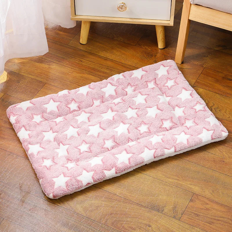 Winter Warm Medium Cat Sleeping Mat Comfortable Pet Bed Cushion Flannel Small Dog Mat Puppy House for Large Dogs Blanket