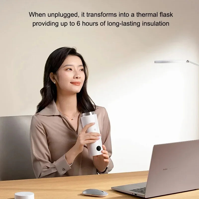 Xiaomi Mijia Portable Electric Heating Cup 2 Temperature LED Thermos 316 Stainless Steel Boiling Cup Kettle For Travel Coffee